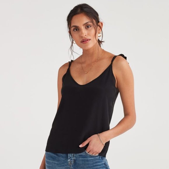7 For All Mankind Mini Ruffle Strap Tank - Picture 3 of 3